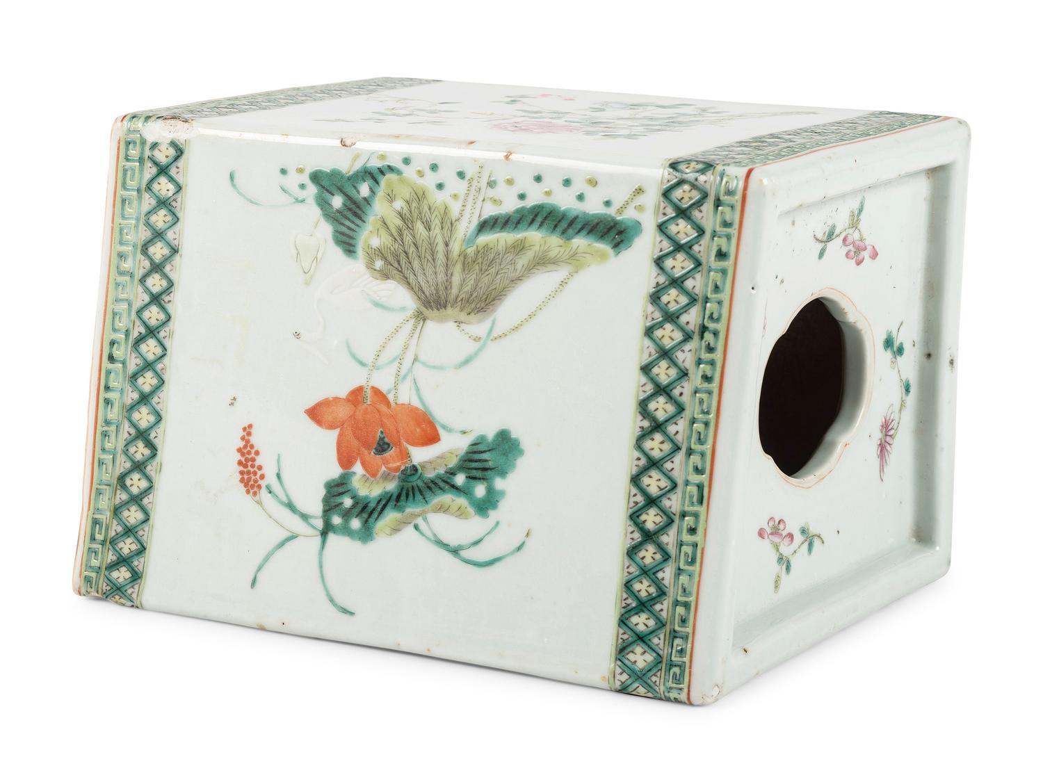A Chinese Export Porcelain Pillow