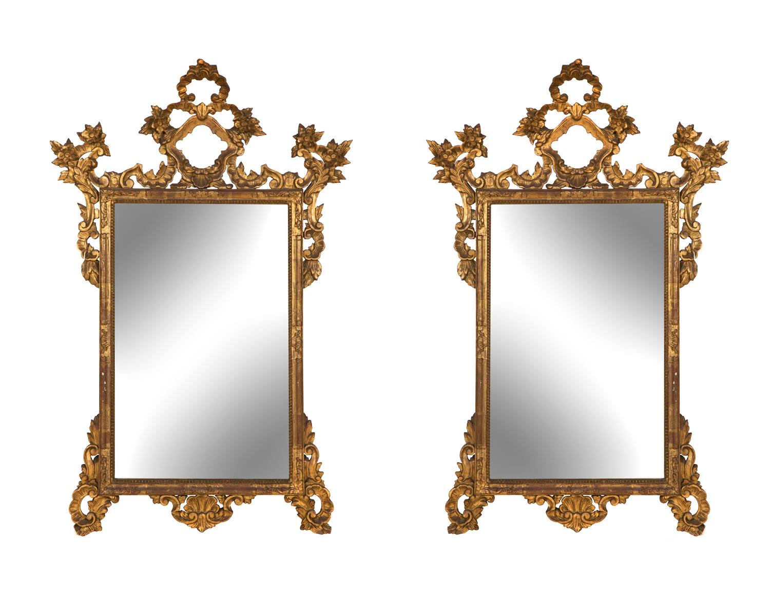 A Pair of Italian Giltwood Mirrors