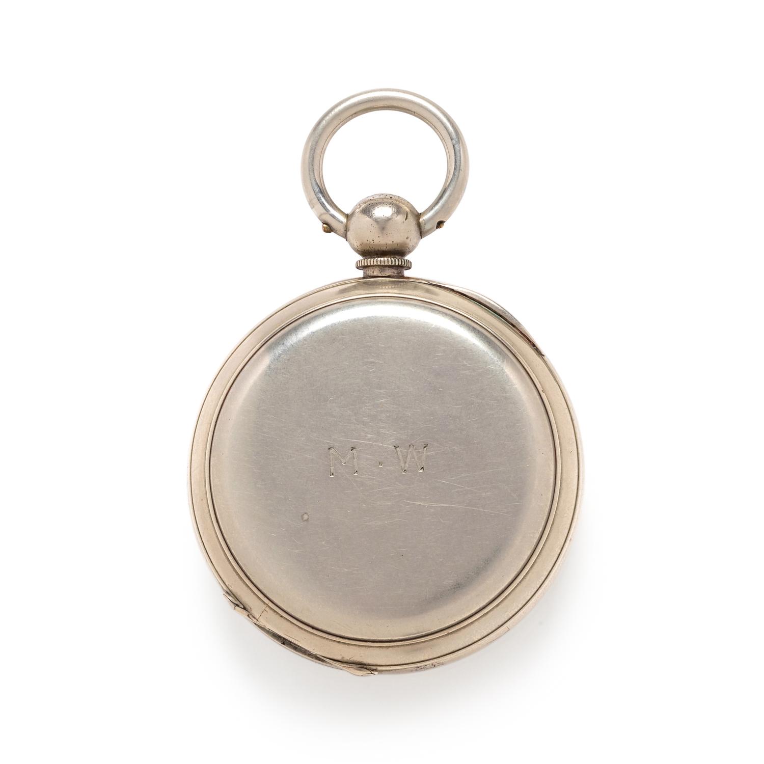 SILVER OPEN FACE POCKET WATCH
