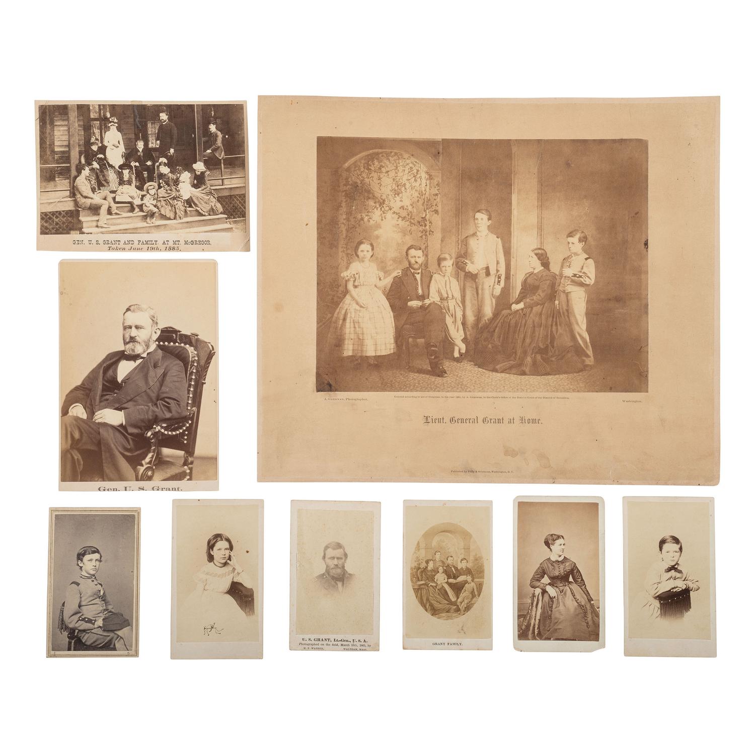 [Presidential] (Grant, Ulysses S.) Group of 15 Photographs and Prints of Grant and Family