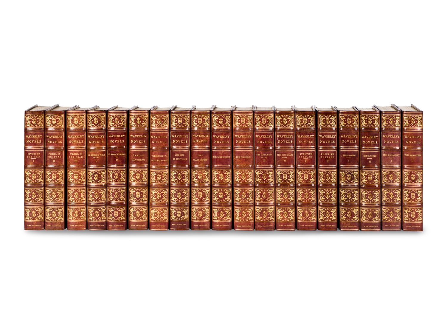 [BINDINGS]. SCOTT, Walter, Sir (1771-1832). Waverley Novels . Edinburgh: T. and A. Constable for T.C. and E.C. Jack Causewayside, 1901.