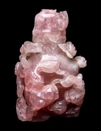 A Large Chinese Rose Quartz Covered 'Flower' Vase