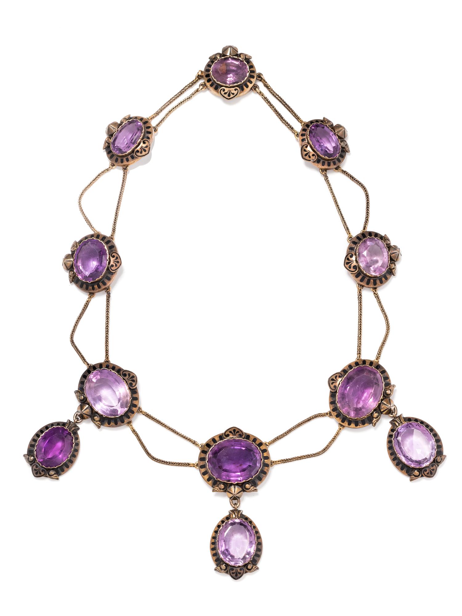ANTIQUE, AMETHYST NECKLACE