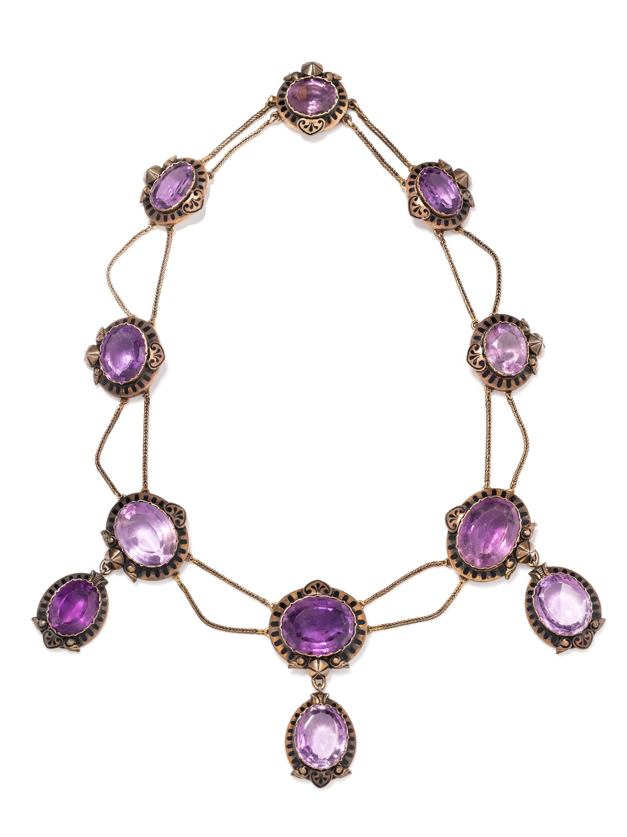 ANTIQUE, AMETHYST NECKLACE