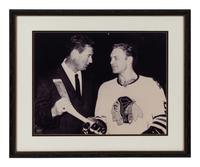 A Group of Six Photographs of Various Hockey Players Formerly Displayed at Mike Ditka’s Restaurant