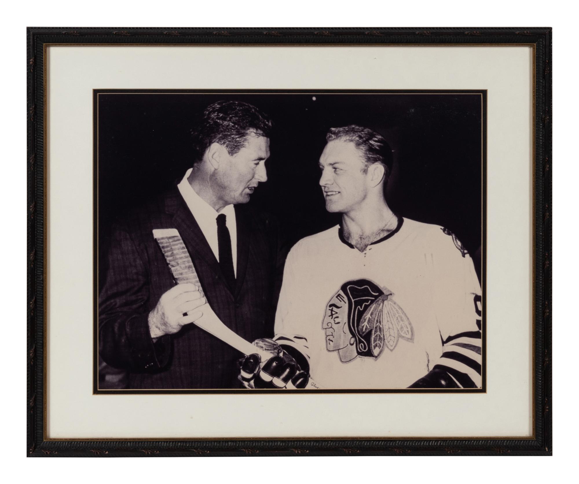 A Group of Six Photographs of Various Hockey Players Formerly Displayed at Mike Ditka’s Restaurant