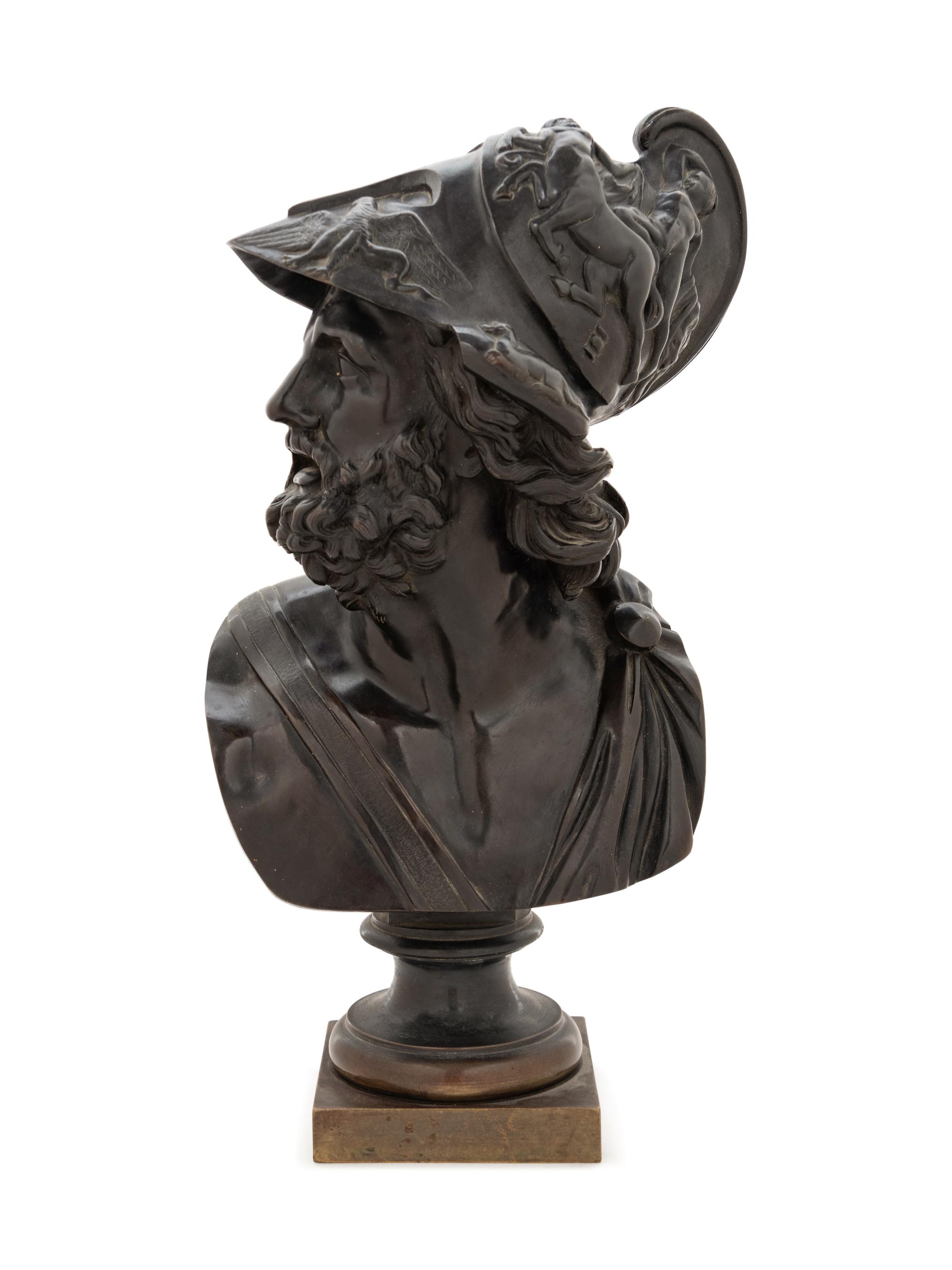 A Patinated Bronze Bust of Ajax