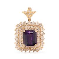 AMETHYST AND DIAMOND PENDANT