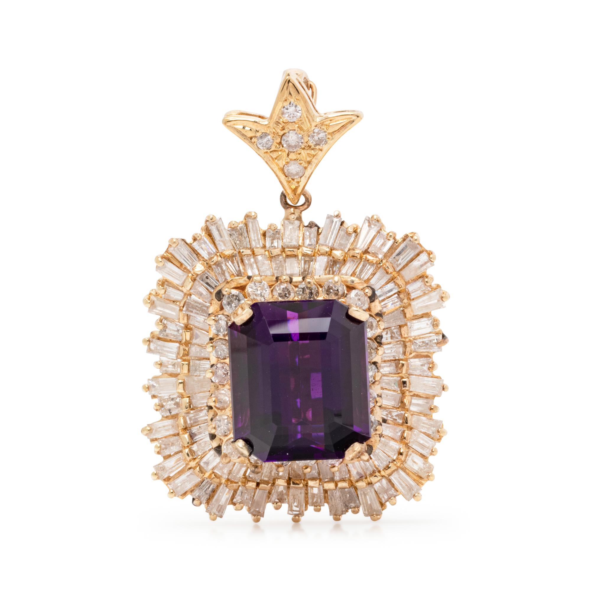 AMETHYST AND DIAMOND PENDANT