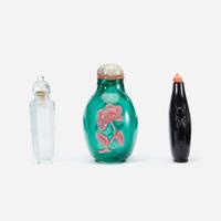 Three Chinese glass snuff bottles