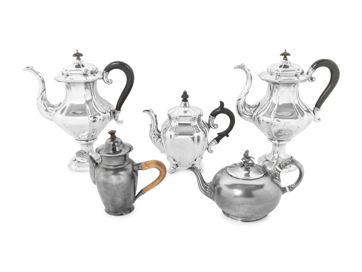 A Group of Assorted Pewter Table Articles
