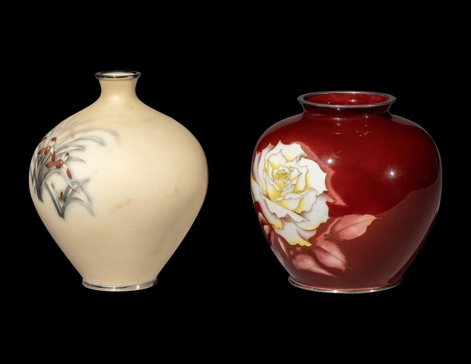 Two Japanese Cloisonné Enamel Jars