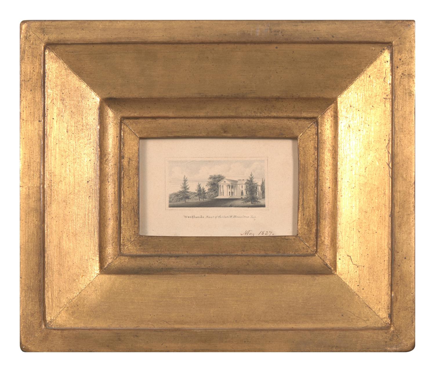 A Miniature Engraving Depicting The Woodlands, Philadelphia, PA, Early 19th Century