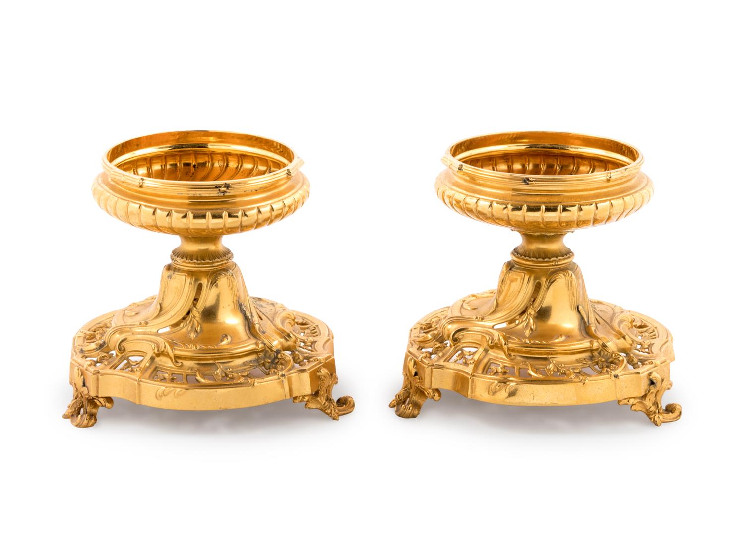 A Pair of French Silver-Gilt Tazze