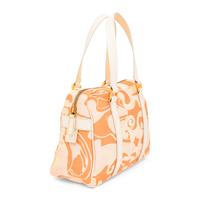 Fendi, Orange Jacquard & Leather Handbag