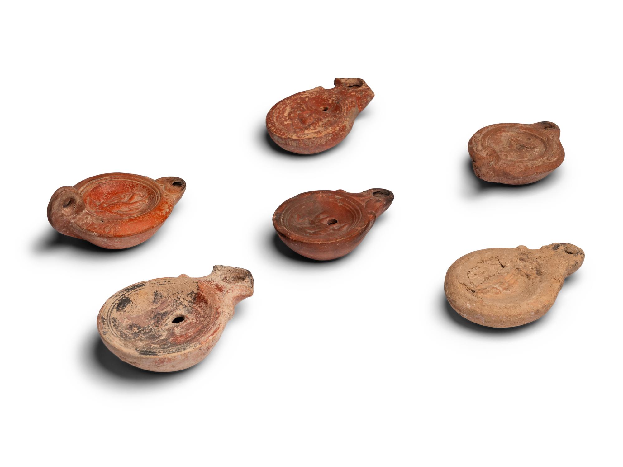 Six Greco-Roman Terracotta Oil Lamps