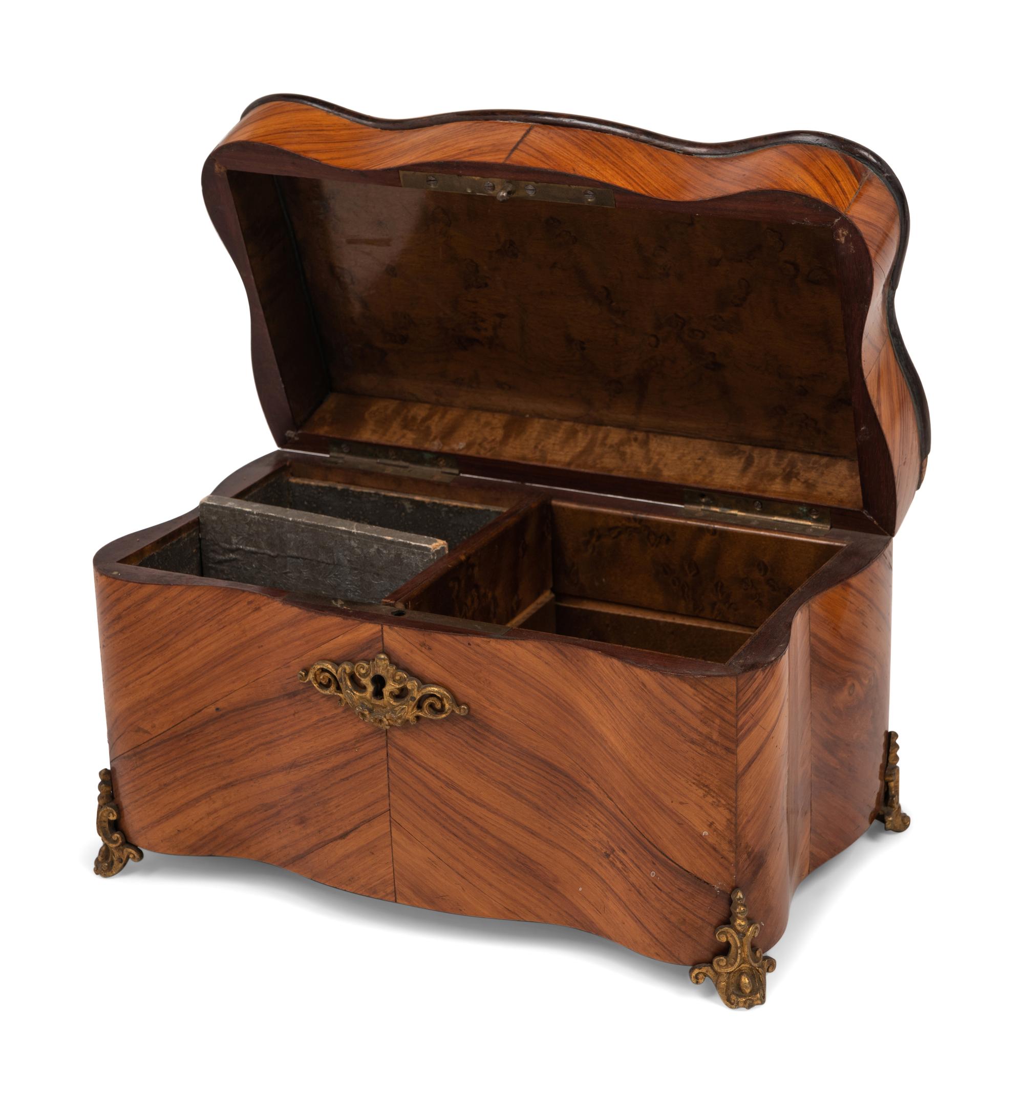 Two Napoleon III Gilt Metal Mounted Table Caskets