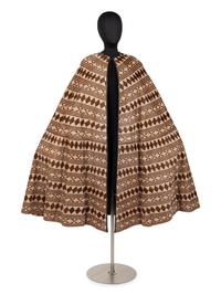 Unlabeled Calfskin Cape with Geometric Pattern, Attributed to Fendi by Karl Lagerfeld, 1970