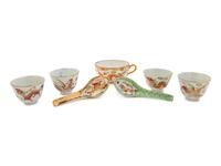 A Large Partial Set of Chinese Rose Medallion Porcelain Tea Service