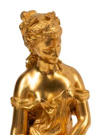 Theodore Doriot (French, 19th Century) Allegorical Figures (a pair) gilt bronze signed T. Doriot Height overall 16 inches.