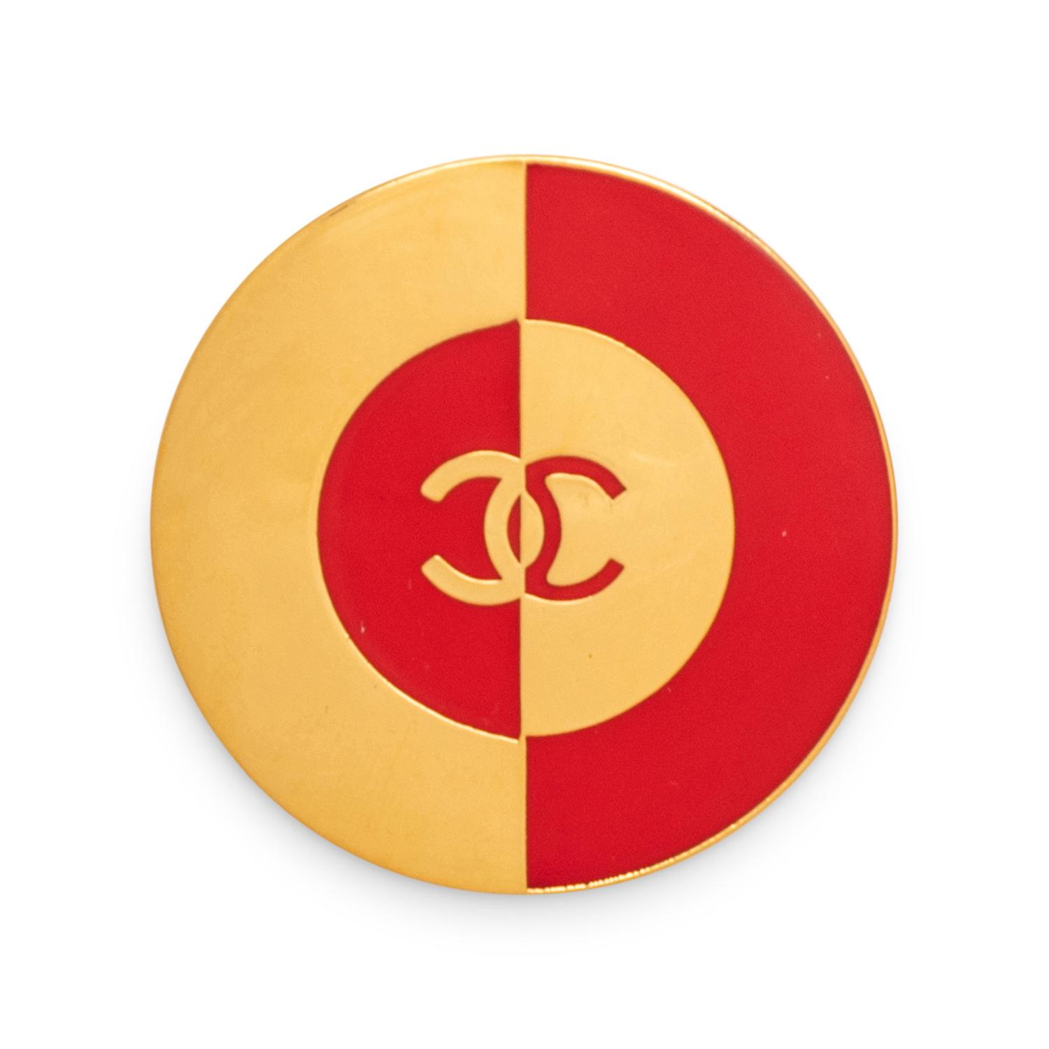 Chanel, Enameled Logo Brooch