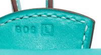 An Hermes Aqua Box Calf Paris Bombay PM Handbag, 11" x 8" x 5".