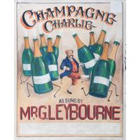 A Champagne Charlie Painted Canvas Advertising Sign