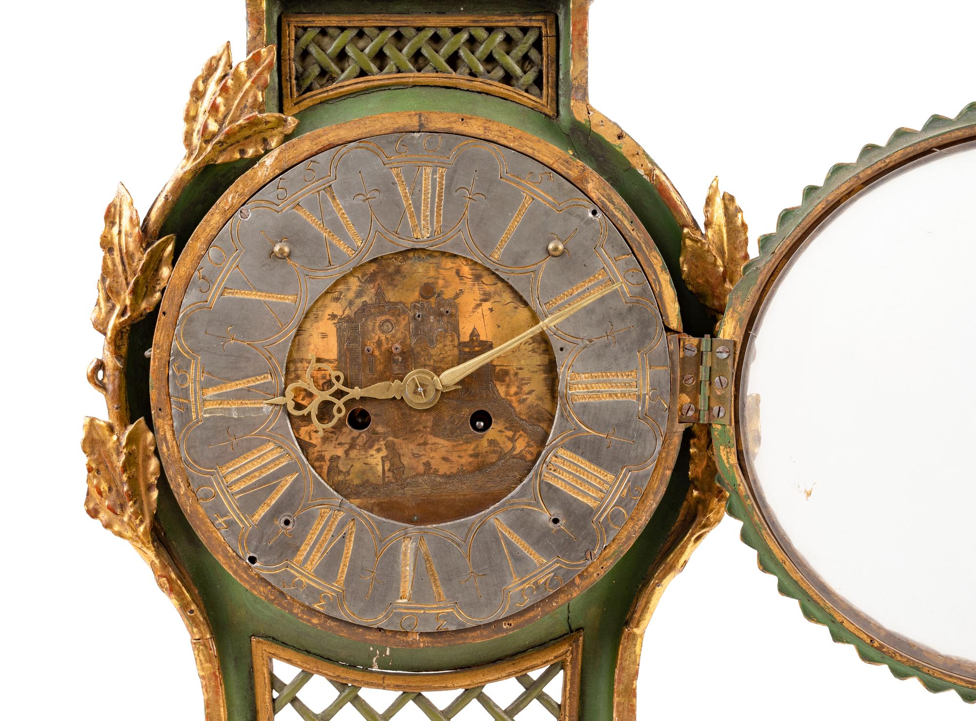A Swedish Neoclassical Painted Bracket Clock and Bracket — THE CLOCK EARLY 19TH CENTURY