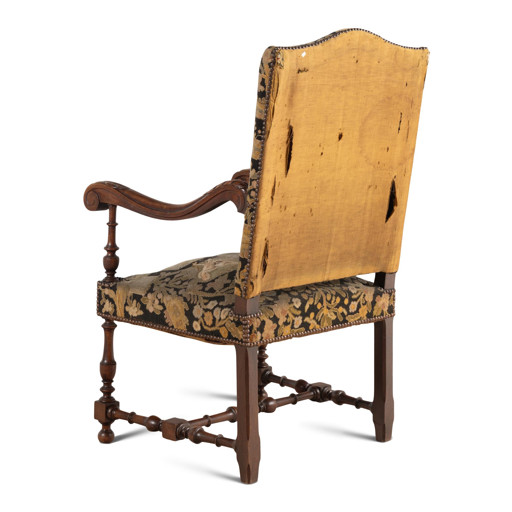 A Louis XIII Walnut Armchair