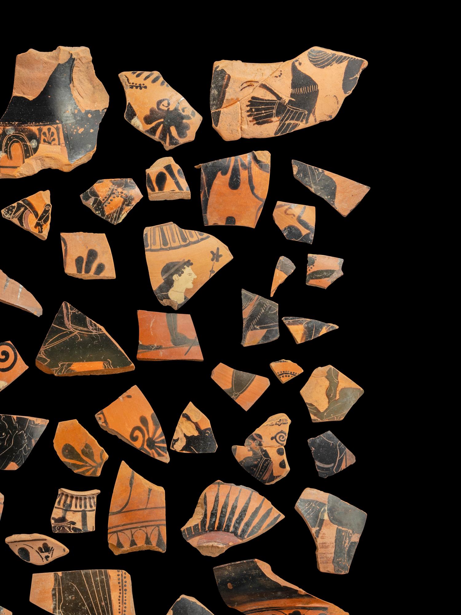 61 Attic Black-Figured Vase Fragments