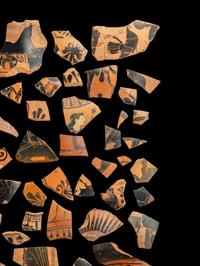 61 Attic Black-Figured Vase Fragments