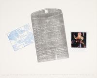 3 repro-lingual items for Bart. A stamped diagram about underware / A bar conversation about underwear / A poloroid photograph about under where.