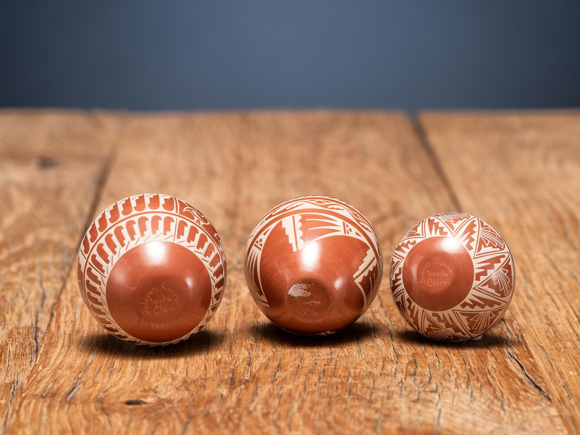 Miniature Sgraffito Redware Pottery