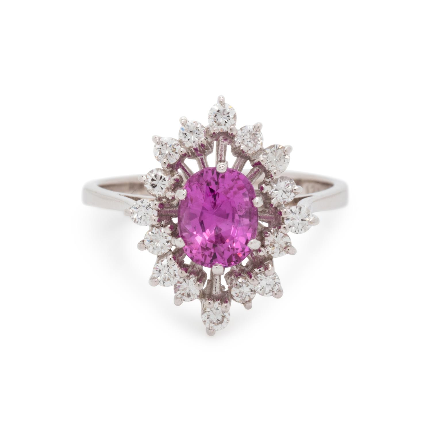 PINK SAPPHIRE AND DIAMOND RING