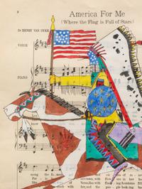American For Me , ledger-style painting