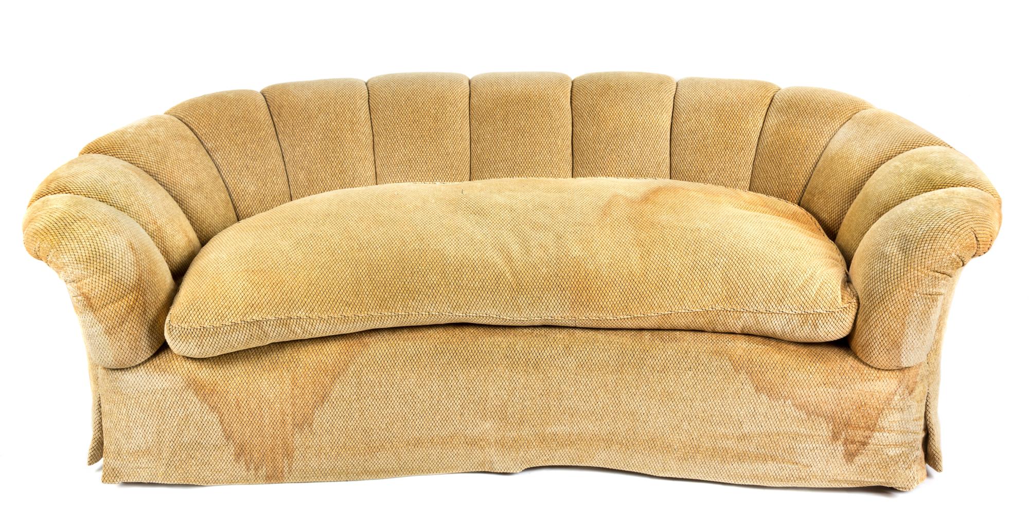 A Contemporary Upholstered Sofa Length 84 inches.