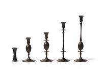 Group of 5 bronze candlesticks