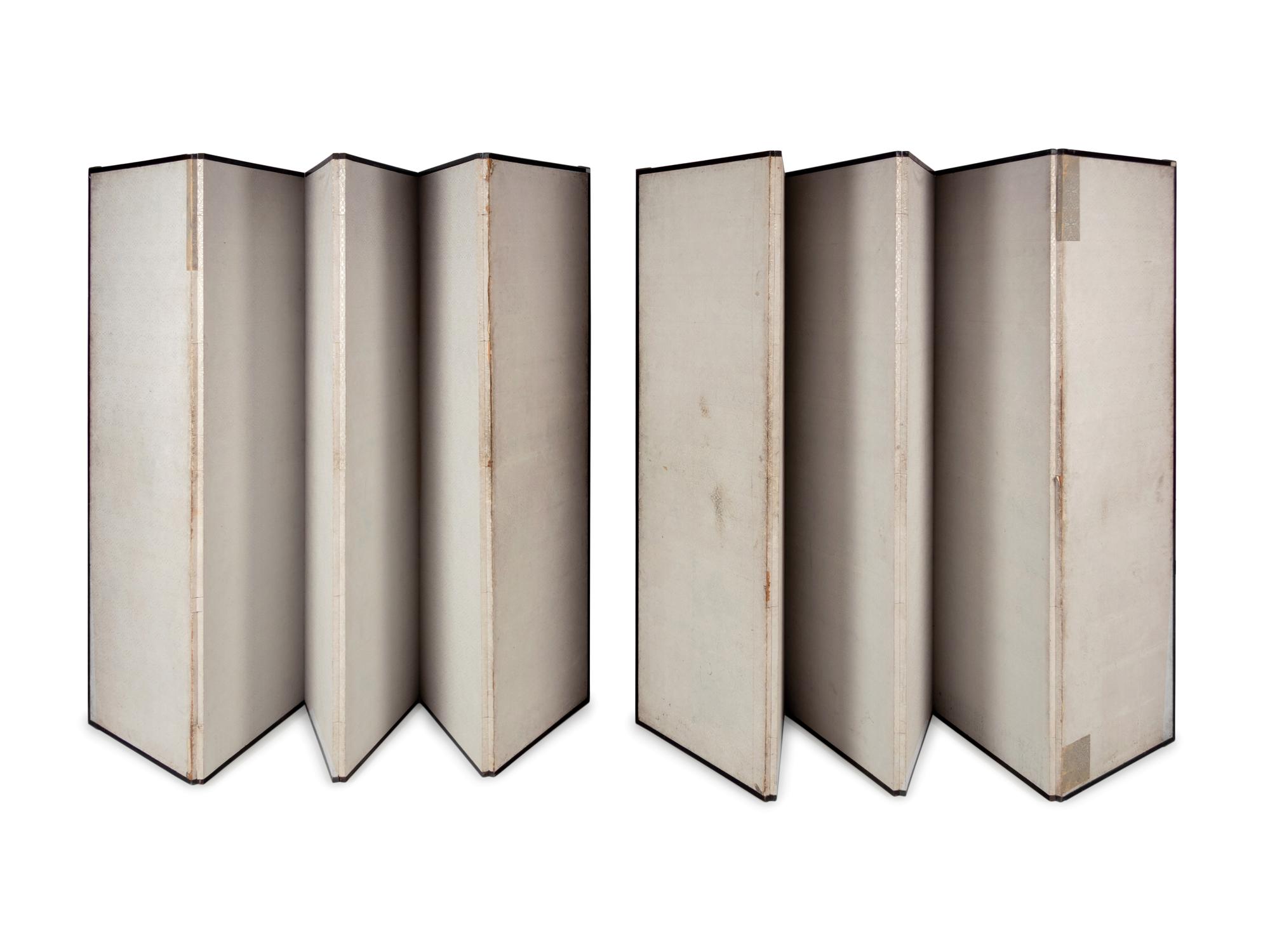A Pair of Six-Fold Floor Screens