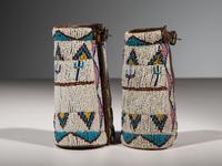 Northern Plains Beaded Leather Cuffs