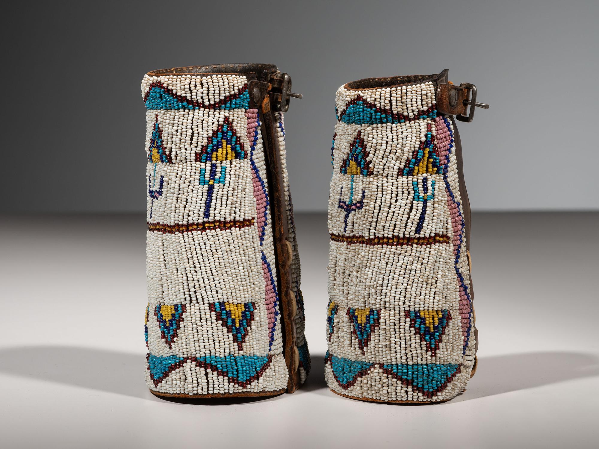 Northern Plains Beaded Leather Cuffs
