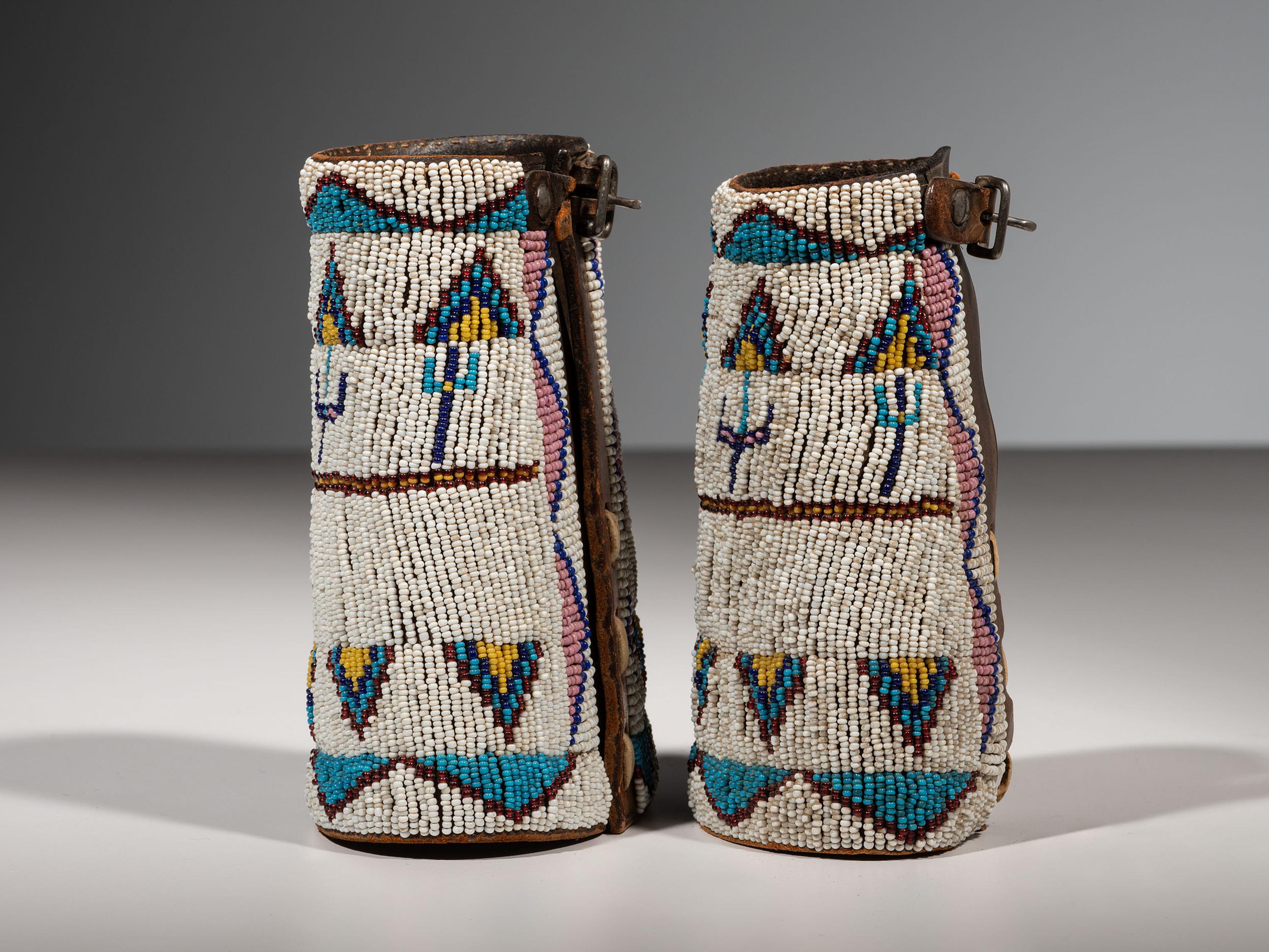 Northern Plains Beaded Leather Cuffs