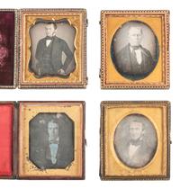 [EARLY PHOTOGRAPHY]. 20 sixth plate daguerreotypes of men with stern, serious, or striking expressions.