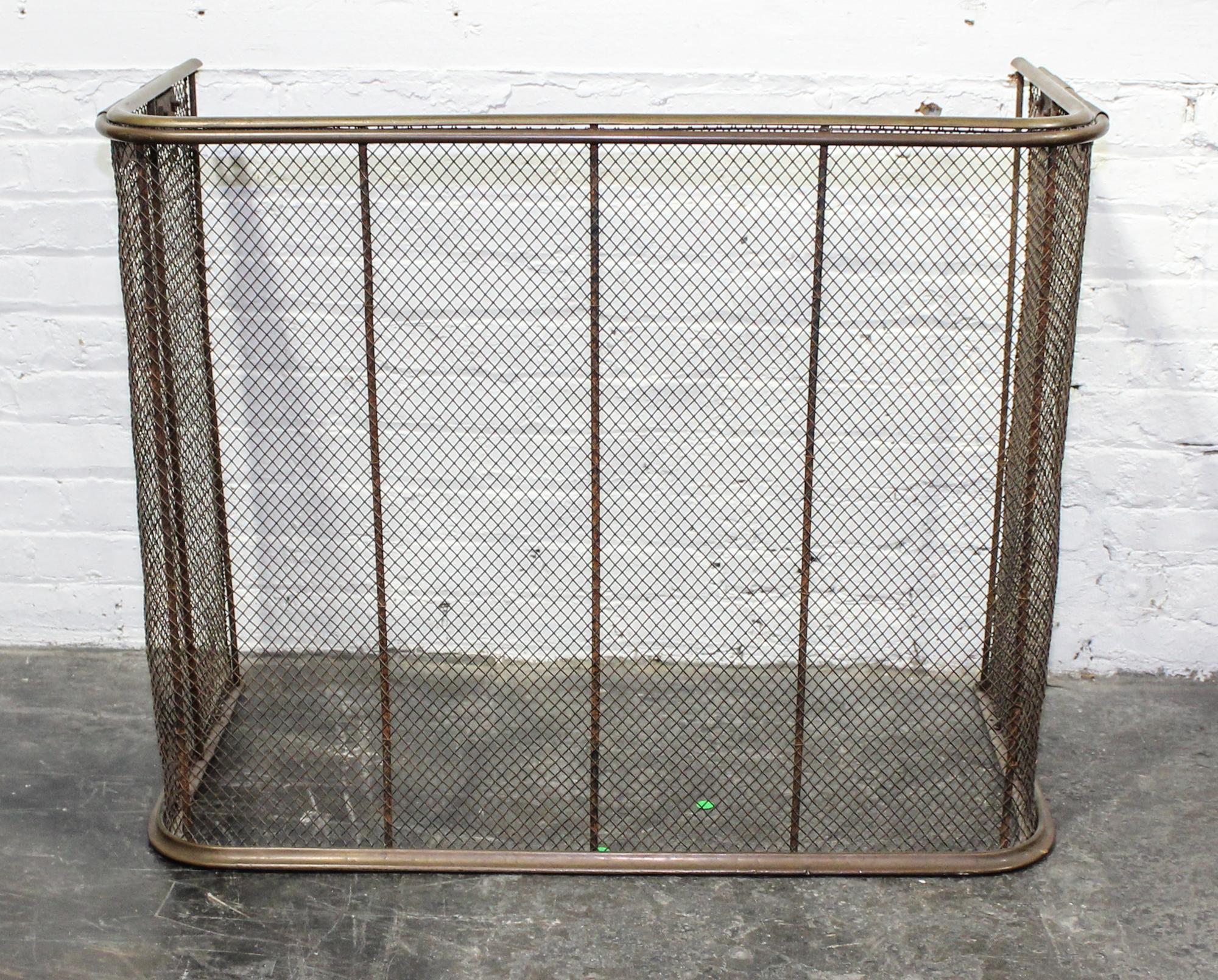 A Continental Brass Fireplace Screen Height 30 inches.