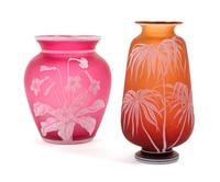 English, LATE 19TH CENTURY, two cameo glass vases