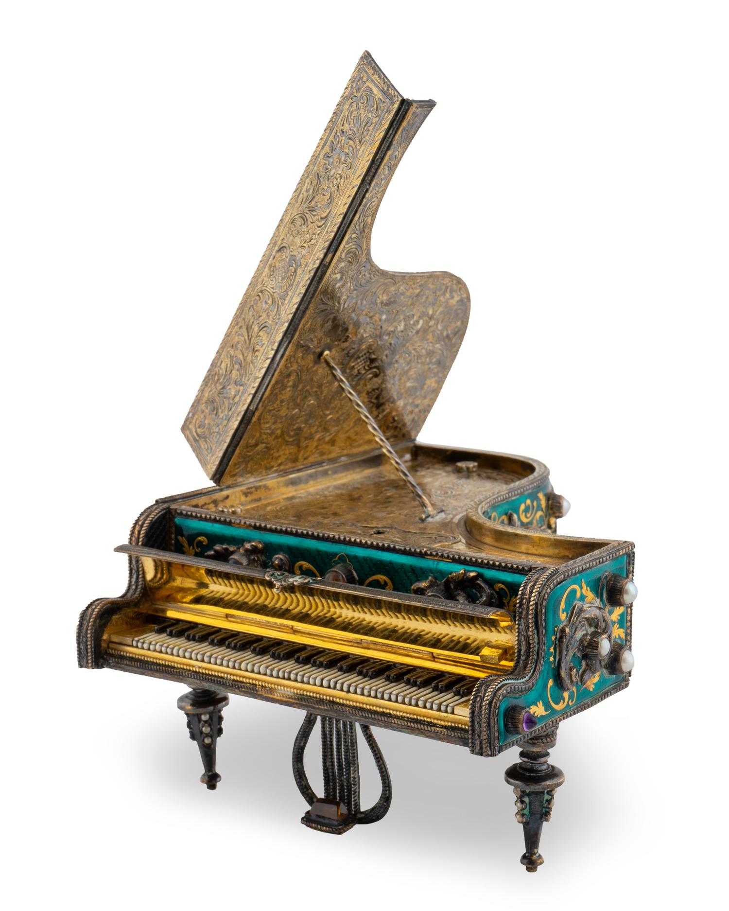 A Reuge Piano-Form Music Box — SWISS, 20TH CENTURY