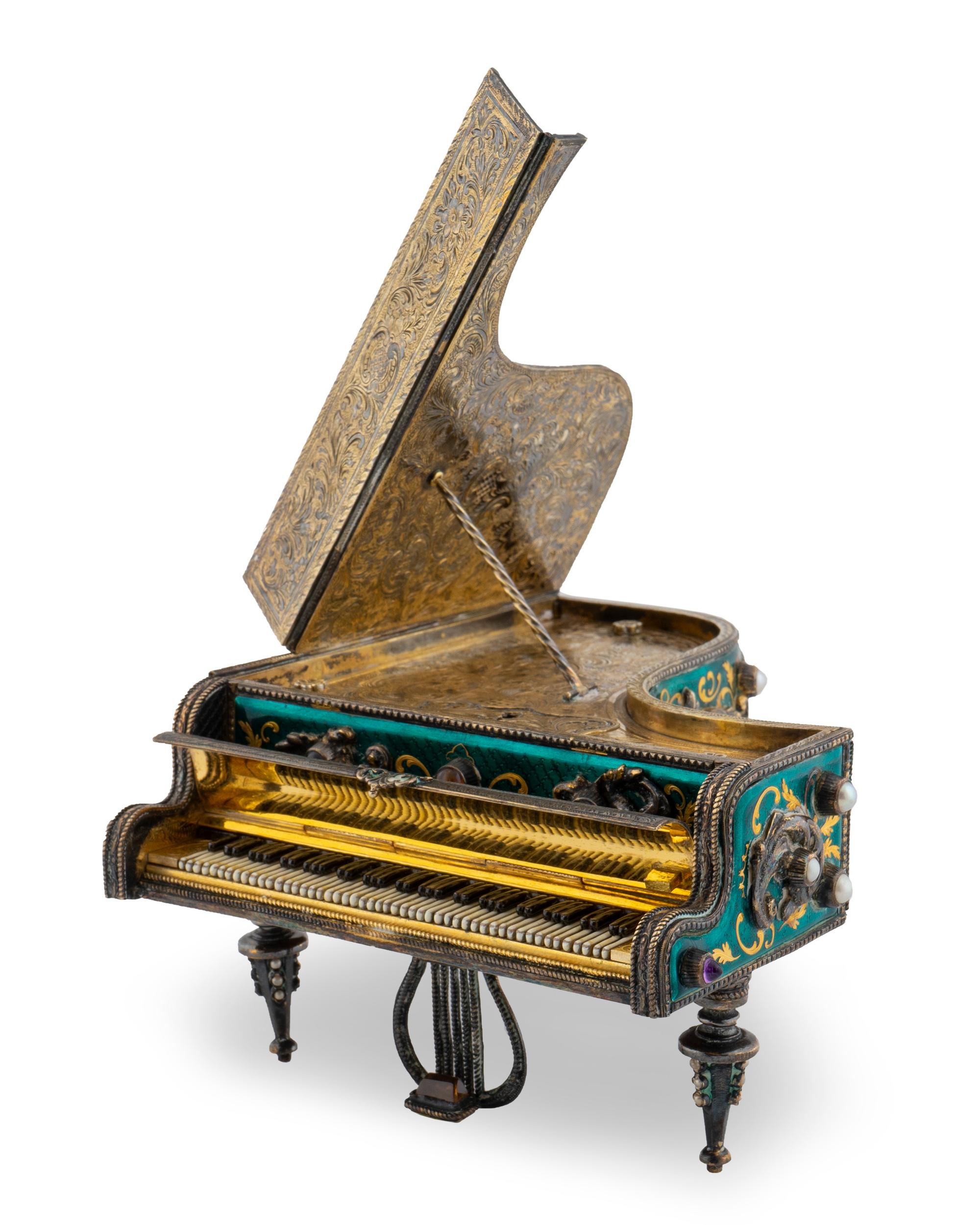A Reuge Piano-Form Music Box — SWISS, 20TH CENTURY