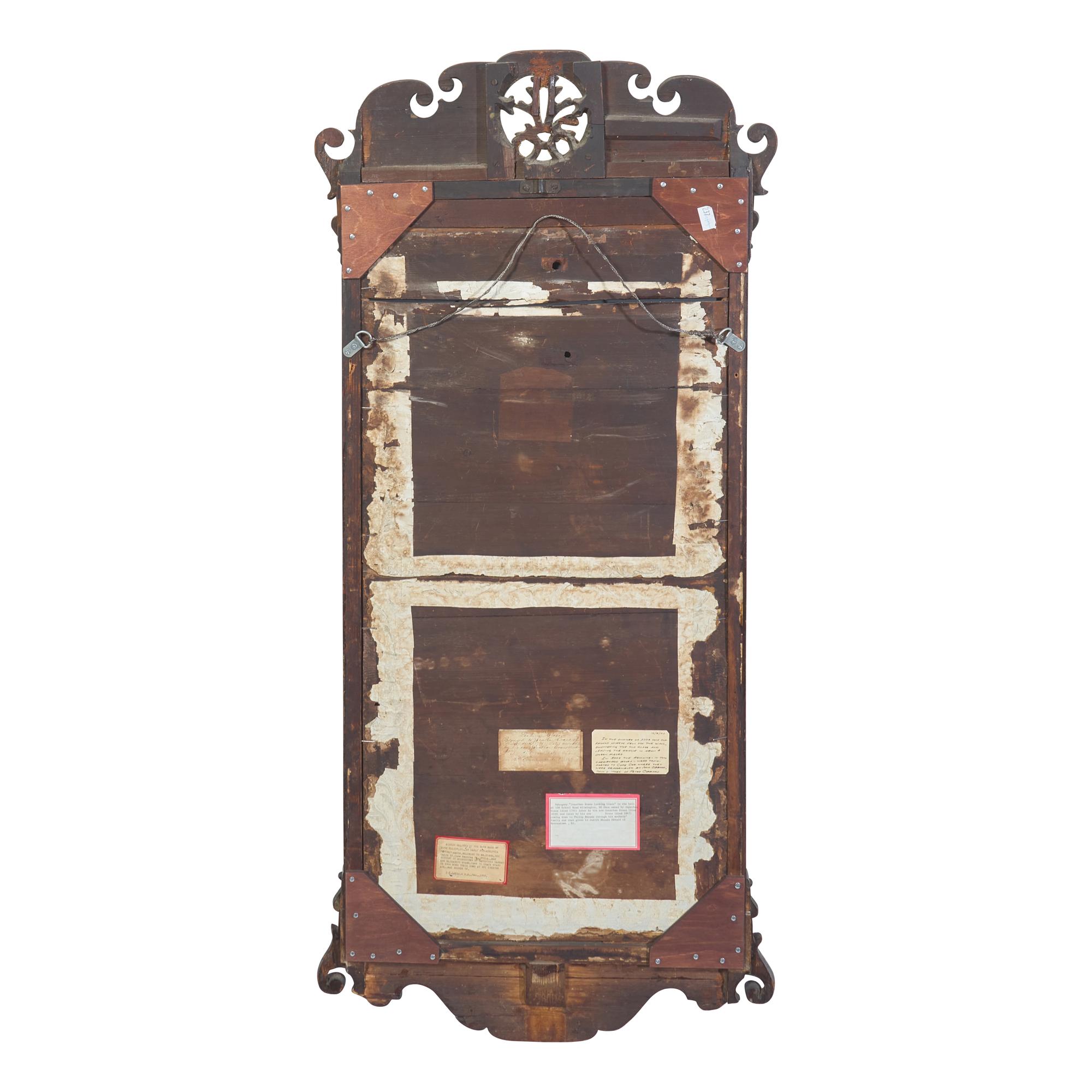 A Chippendale Mahogany and Parcel-Gilt Looking Glass