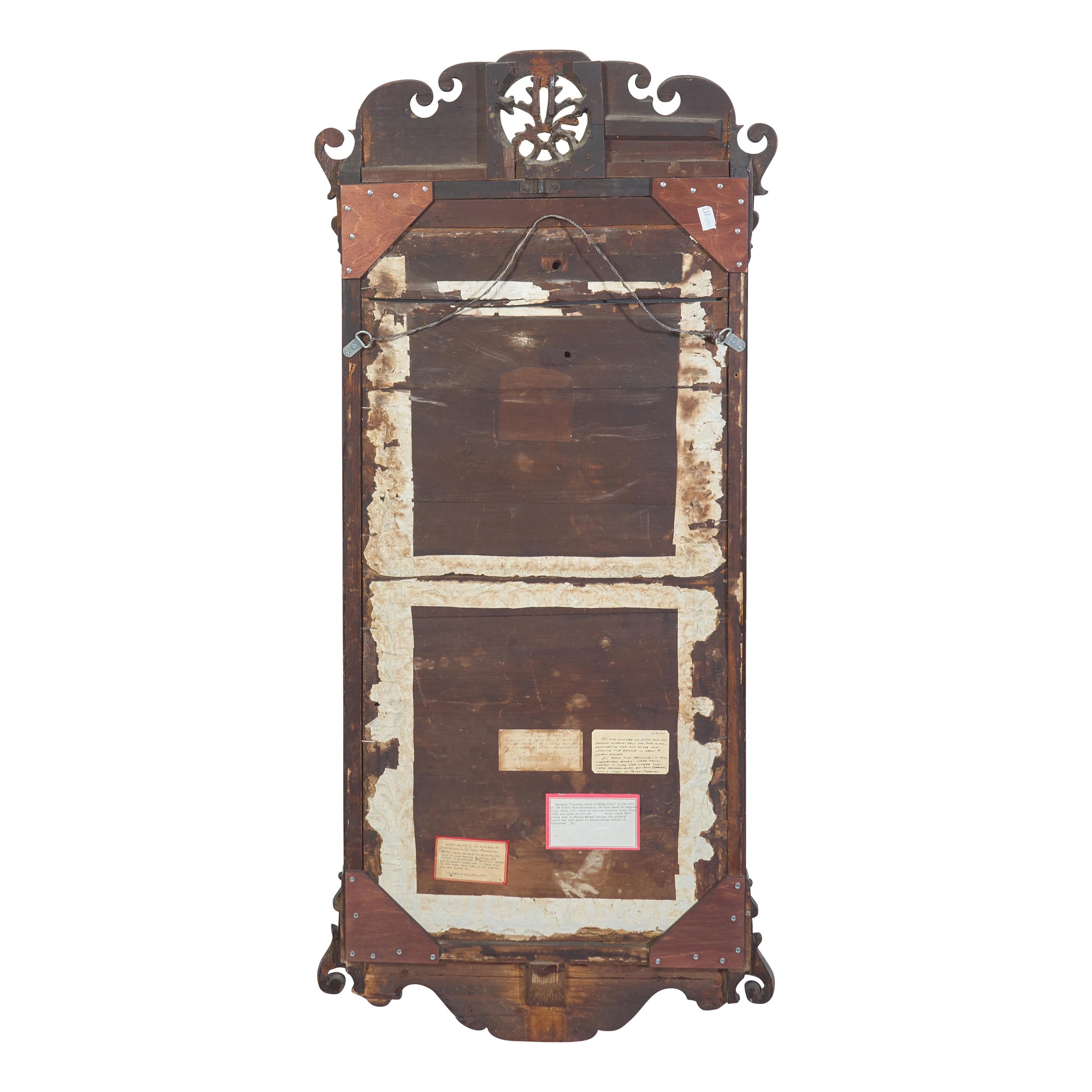 A Chippendale Mahogany and Parcel-Gilt Looking Glass