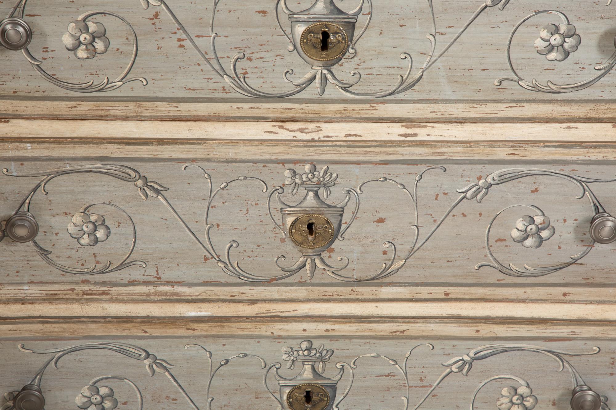 A North European Painted Chest of Drawers