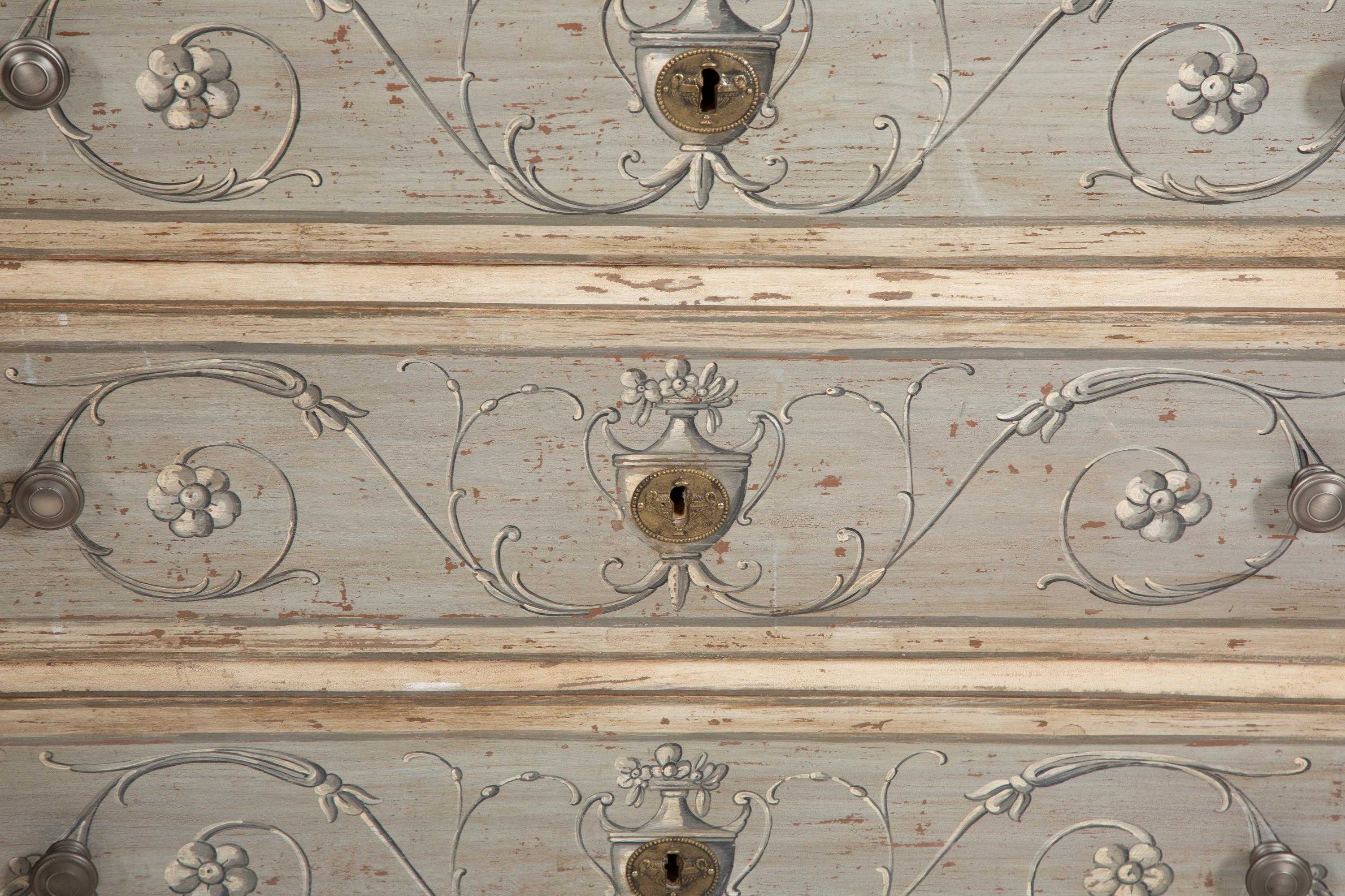 A North European Painted Chest of Drawers